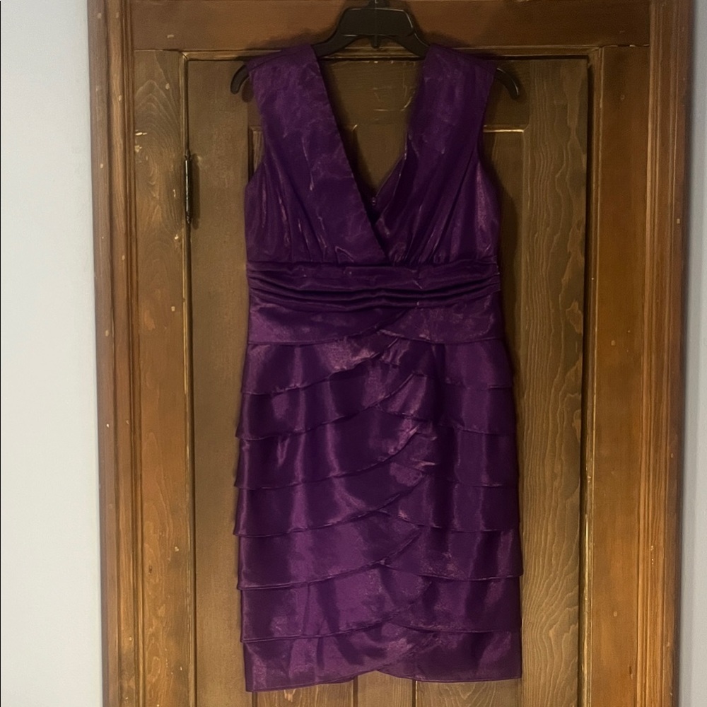 Roulette Deep Purple Layered Midi Dress